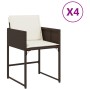 Garden chairs with cushions 4 units brown synthetic rattan by , Garden chairs - Ref: Foro24-4007478, Price: 216,26 €, Discoun...