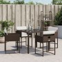 Garden chairs with cushions 4 units brown synthetic rattan by , Garden chairs - Ref: Foro24-4007478, Price: 216,26 €, Discoun...