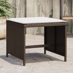 Garden stools with cushions 4 pcs brown PE rattan 40x40x35 cm by , Outdoor ottomans - Ref: Foro24-4007486, Price: 119,99 €, D...