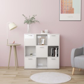 Plywood white glossy shelf 90x30x90 cm by vidaXL, Bookcases and shelves - Ref: Foro24-802936, Price: 105,21 €, Discount: %