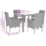 Garden dining set 5 pieces with white glass synthetic rattan cushions by , Garden sets - Ref: Foro24-3278614, Price: 394,44 €...