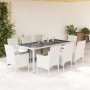 Garden dining set 9 pieces with white glass synthetic rattan cushions by , Garden sets - Ref: Foro24-3278584, Price: 782,07 €...