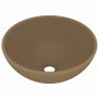 Lavabo de lujo redondo cerámica crema mate 32,5x14 cm de vidaXL, Lavabos - Ref: Foro24-146974, Precio: 58,41 €, Descuento: %