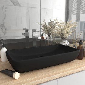 Lavabo de lujo de cerámica rectangular negro mate 71x38 cm de vidaXL, Lavabos - Ref: Foro24-146964, Precio: 103,99 €, Descuen...