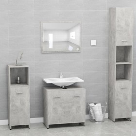 Set of bathroom furniture in gray concrete plywood by vidaXL, Bathroom furniture - Ref: Foro24-802583, Price: 84,65 €, Discou...