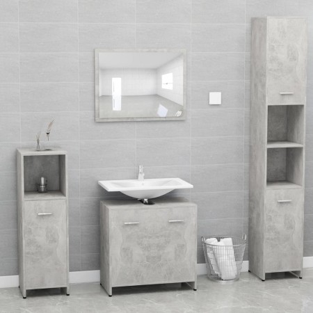 Conjunto de muebles de baño madera contrachapada gris hormigón de vidaXL, Muebles de baño - Ref: Foro24-802583, Precio: 75,50...