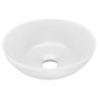 Lavabo de cuarto de baño redondo cerámica blanco mate de vidaXL, Lavabos - Ref: Foro24-146976, Precio: 50,09 €, Descuento: %