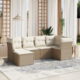 Garden sofa set with 6-piece synthetic rattan beige cushions by , Garden sets - Ref: Foro24-3263174, Price: 506,08 €, Discoun...