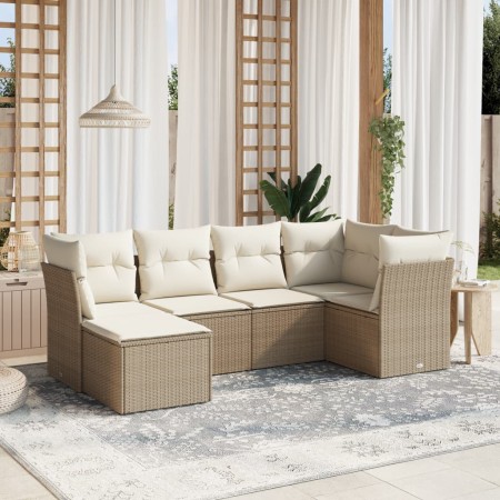 Set Gartensofas mit Kissen 6 Stück synthetisches Rattan beige von , Gartensets - Ref: Foro24-3263174, Preis: 506,08 €, Rabatt: %