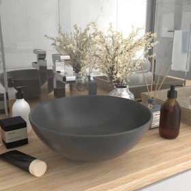 Dark gray ceramic round bathroom sink by vidaXL, Sinks - Ref: Foro24-146983, Price: 51,57 €, Discount: %