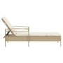 Sun lounger with beige synthetic rattan cushion 63x200x81 cm by , Loungers - Ref: Foro24-368303, Price: 193,07 €, Discount: %