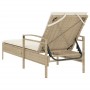 Sonnenliege mit Kissen aus synthetischem Rattan beige 63x200x81 cm von , Liegen - Ref: Foro24-368303, Preis: 193,07 €, Rabatt: %