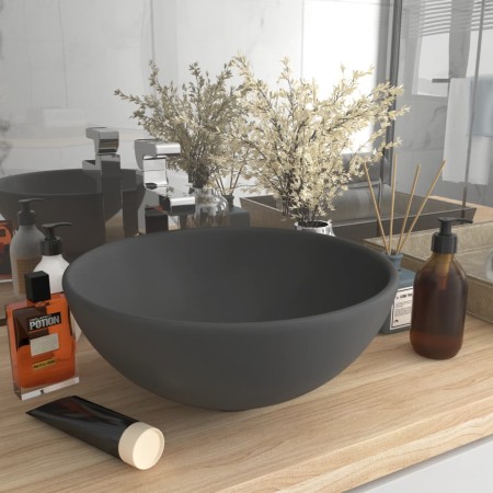 Matte dark gray round ceramic luxury washbasin 32.5x14 cm by vidaXL, Sinks - Ref: Foro24-146972, Price: 56,10 €, Discount: %