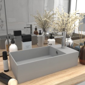 Light gray ceramic sink with overflow by vidaXL, Sinks - Ref: Foro24-146993, Price: 77,99 €, Discount: %