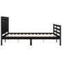 Double bed frame with black solid wood headboard by vidaXL, Beds and slatted bases - Ref: Foro24-3195035, Price: 208,99 €, Di...