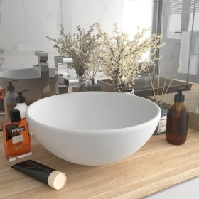 Luxury round matte white ceramic sink 32.5x14 cm by vidaXL, Sinks - Ref: Foro24-146965, Price: 63,77 €, Discount: %