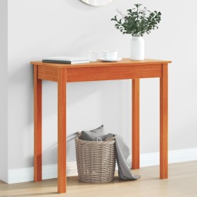 Solid pine wood console table in brown wax finish 80x40x75 cm by , Side tables - Ref: Foro24-847173, Price: 57,45 €, Discount: %