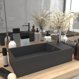 Dark gray ceramic sink with overflow by vidaXL, Sinks - Ref: Foro24-146994, Price: 66,86 €, Discount: %