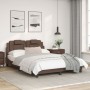 Brown synthetic leather headboard bed frame 140x190 cm by , Beds and slatted bases - Ref: Foro24-3208091, Price: 195,80 €, Di...