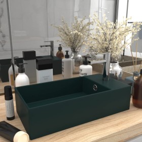 Dark green ceramic sink with overflow. by vidaXL, Sinks - Ref: Foro24-146992, Price: 88,99 €, Discount: %