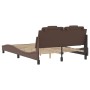 Estructura de cama cabecero cuero sintético marrón 140x190 cm de , Camas y somieres - Ref: Foro24-3208091, Precio: 207,60 €, ...