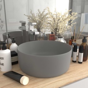 Matte light gray round ceramic luxury washbasin 40x15 cm by vidaXL, Sinks - Ref: Foro24-147015, Price: 63,65 €, Discount: %