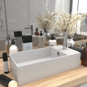 Matte white ceramic sink with overflow by vidaXL, Sinks - Ref: Foro24-146987, Price: 79,45 €, Discount: %