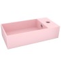 Lavabo con rebosadero cerámica rosa mate de vidaXL, Lavabos - Ref: Foro24-146988, Precio: 89,09 €, Descuento: %