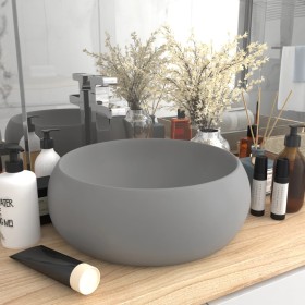 Matte light gray round ceramic luxury washbasin 40x15 cm by vidaXL, Sinks - Ref: Foro24-147004, Price: 61,29 €, Discount: %