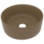 Lavabo de lujo redondo cerámica crema mate 40x15 cm de vidaXL, Lavabos - Ref: Foro24-147018, Precio: 74,99 €, Descuento: %