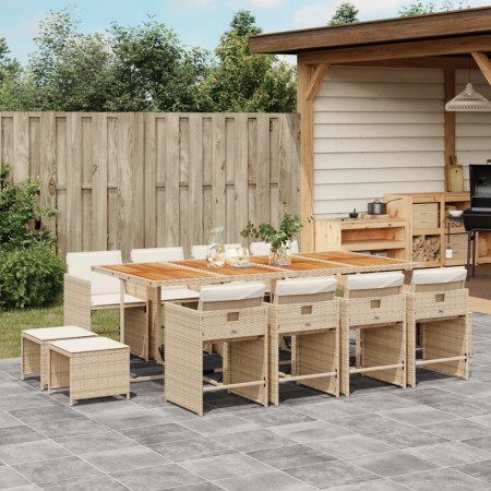 Garten-Essgruppe mit Kissen, 13-teilig, beiges synthetisches Rattan von , Gartensets - Ref: Foro24-3277935, Preis: 878,08 €, ...