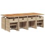 Set comedor de jardín con cojines 13 pzas ratán sintético beige de , Conjuntos de jardín - Ref: Foro24-3277935, Precio: 878,0...