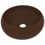 Matte dark brown ceramic round luxury washbasin 40x15 cm by vidaXL, Sinks - Ref: Foro24-147006, Price: 68,09 €, Discount: %