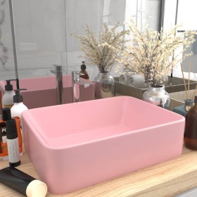 Lavabo de lujo de cerámica rosa mate 41x30x12 cm de vidaXL, Lavabos - Ref: Foro24-147043, Precio: 65,46 €, Descuento: %