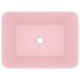 Lavabo de lujo de cerámica rosa mate 41x30x12 cm de vidaXL, Lavabos - Ref: Foro24-147043, Precio: 65,46 €, Descuento: %