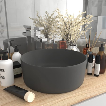 Matte dark gray round ceramic luxury washbasin 40x15 cm by vidaXL, Sinks - Ref: Foro24-147016, Price: 57,22 €, Discount: %