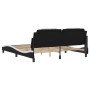 Estructura cama con luces LED cuero PE negro blanco 180x200 cm de , Camas y somieres - Ref: Foro24-3214041, Precio: 215,80 €,...