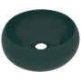 Matte dark green round ceramic luxury washbasin 40x15 cm by vidaXL, Sinks - Ref: Foro24-147003, Price: 77,86 €, Discount: %