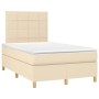 Cama box spring con colchón y luces LED tela crema 120x190 cm de , Camas y somieres - Ref: Foro24-3270251, Precio: 422,22 €, ...