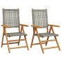 Gartenstühle 2 Stk. massives Akazienholz Rattan PE grau von , Gartenstühle - Ref: Foro24-367652, Preis: 153,77 €, Rabatt: %