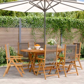 Reclining garden chairs 6 pcs solid acacia wood grey by , Garden chairs - Ref: Foro24-3214533, Price: 483,36 €, Discount: %