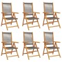 Reclining garden chairs 6 pcs solid acacia wood grey by , Garden chairs - Ref: Foro24-3214533, Price: 483,36 €, Discount: %