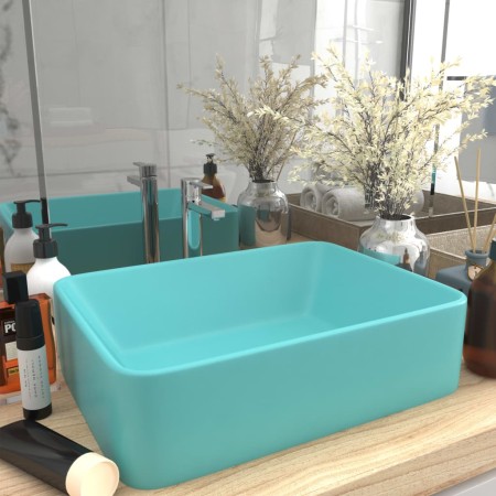 Luxury matte light green ceramic washbasin 41x30x12 cm by vidaXL, Sinks - Ref: Foro24-147046, Price: 64,93 €, Discount: %