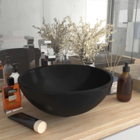 Matte black round ceramic luxury washbasin 32.5x14 cm by vidaXL, Sinks - Ref: Foro24-146975, Price: 68,43 €, Discount: %