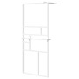 Shower screen with ESG glass shelf and white aluminum 90x195cm by , Shower walls and screens - Ref: Foro24-3185508, Price: 18...