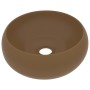 Lavabo de lujo redondo cerámica crema mate 40x15 cm de vidaXL, Lavabos - Ref: Foro24-147007, Precio: 74,81 €, Descuento: %