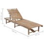 Garden lounger with bamboo cushion by , Loungers - Ref: Foro24-3061635, Price: 203,93 €, Discount: %