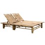 Sun lounger with cushions for 2 people bamboo by , Loungers - Ref: Foro24-3063948, Price: 330,21 €, Discount: %