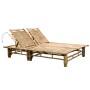 Sun lounger with cushions for 2 people bamboo by , Loungers - Ref: Foro24-3063948, Price: 330,21 €, Discount: %