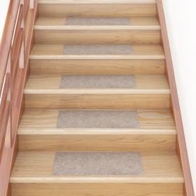 Self-adhesive stair mat 15 pcs cream 60x25 cm by , Stair mats - Ref: Foro24-326921, Price: 36,28 €, Discount: %